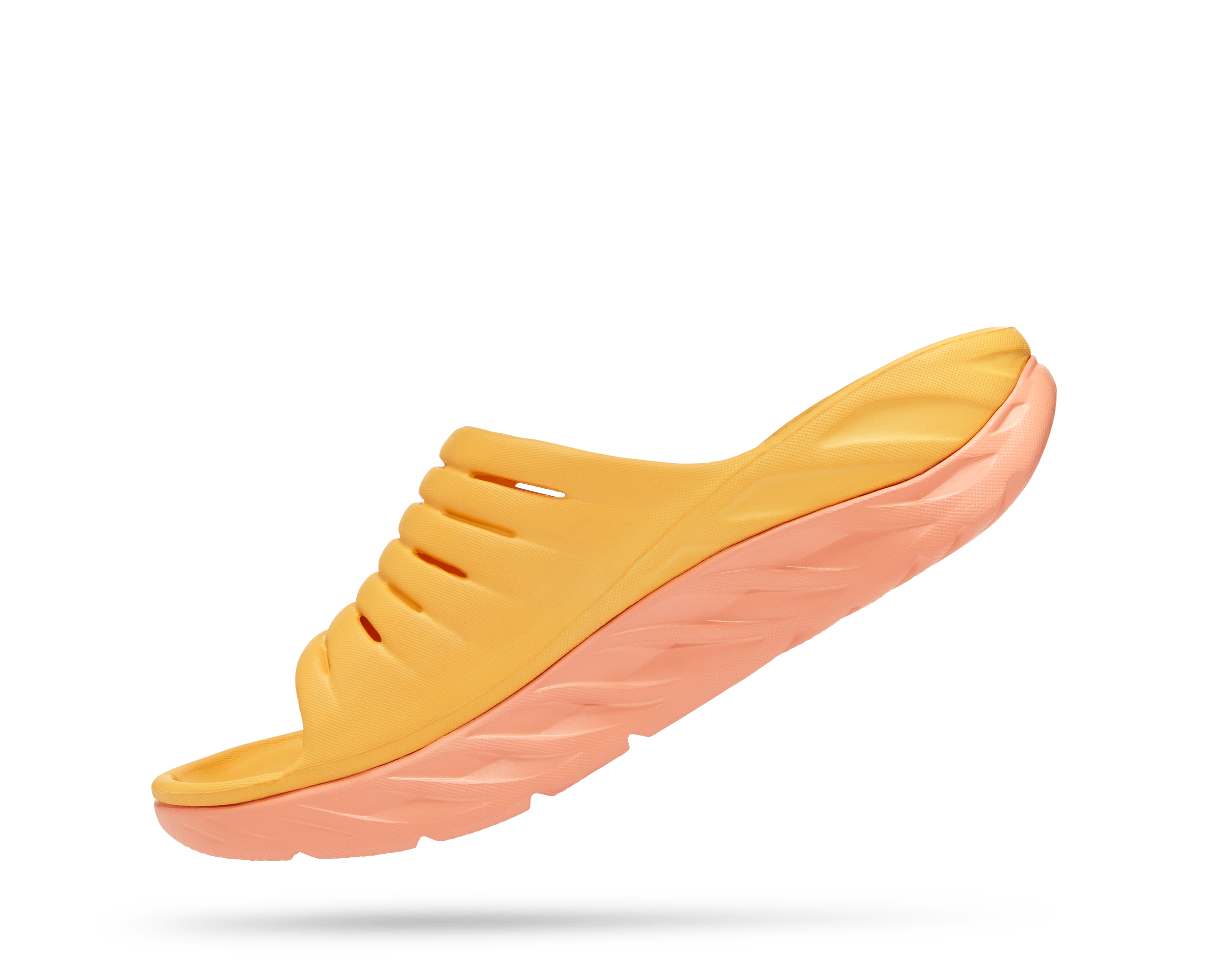 Hoka One One Ora Recovery Unisex Slide Amber Yellow Coral Orange Men 8 Women 10 Hoka Unisex Ora Recovery Slide AMBER YELLOW / SHELL CORAL main image 3